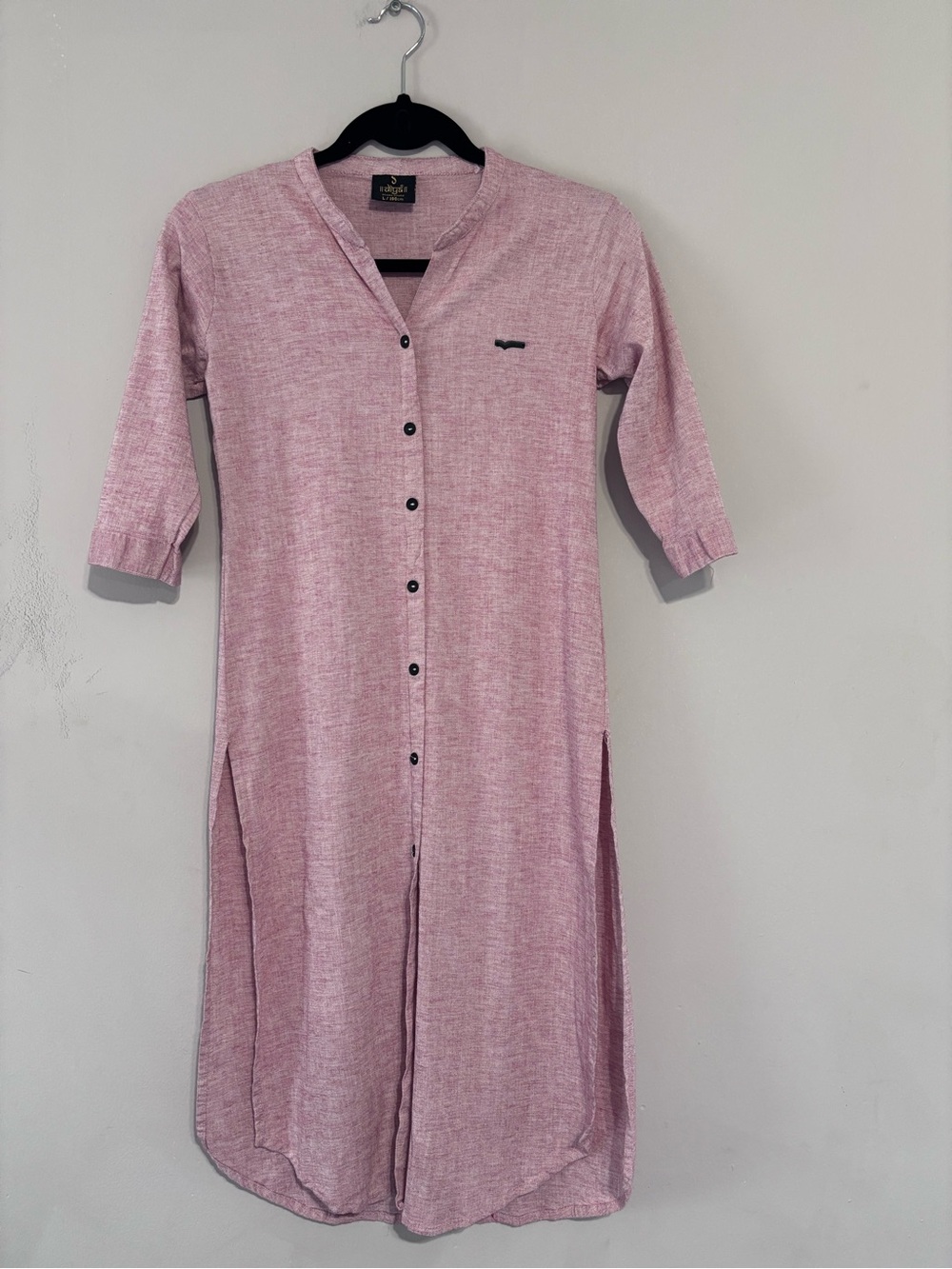Women's Pink Long Button-Front Tunic -‎ Unbranded